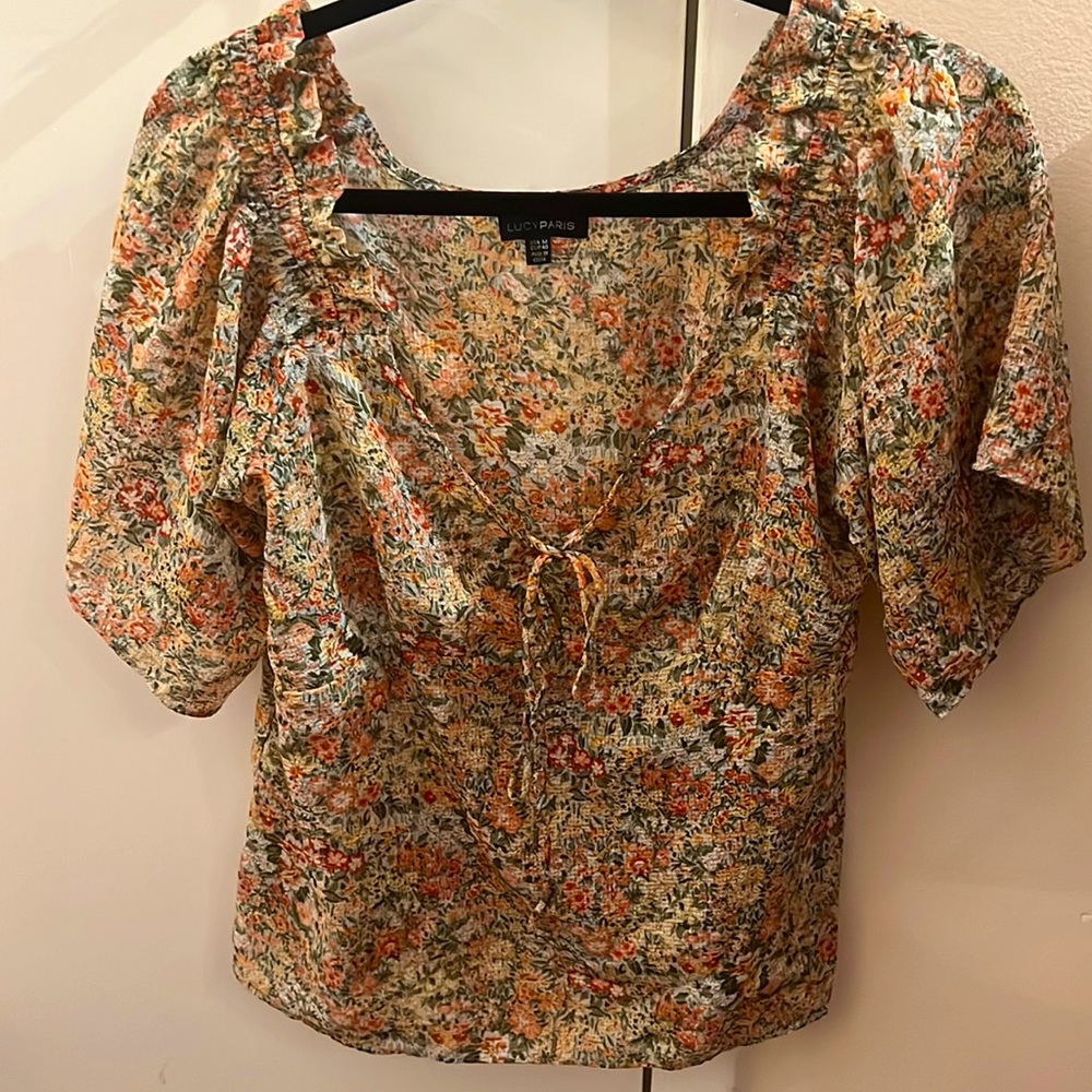 Lucy Paris flower blouse M